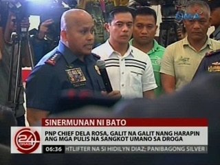 24 Oras: PNP Chief Dela Rosa, galit na galit nang harapin ang mga pulis na sangkot umano sa droga
