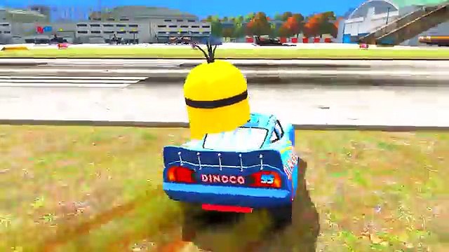 Disney cars Dinoco & Lightning McQueen & Chick Hicks & Axle Accelerator & Francesco Bernoulli