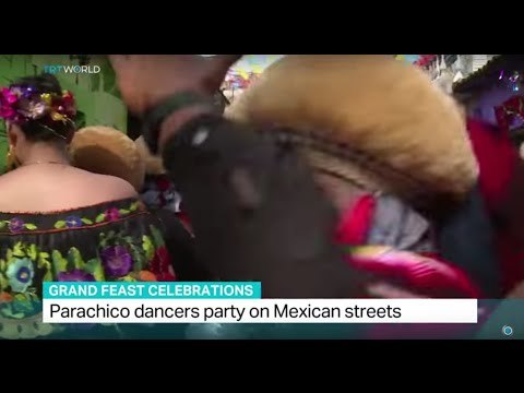 Parachico dancers party on Mexican streets