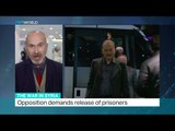 Syrian opposition demands release of prisoners, Simon McGregor-Wood reports