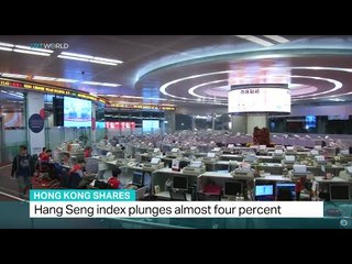 Hong Kong's stock index plunges almost four percent