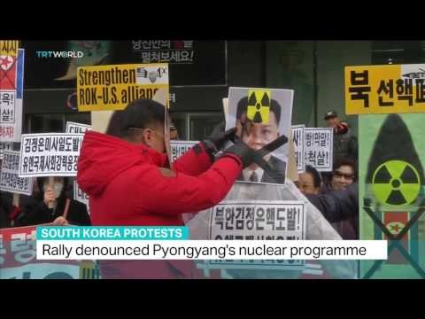 South Korea protests denounced Pyongyang's nuclear programme