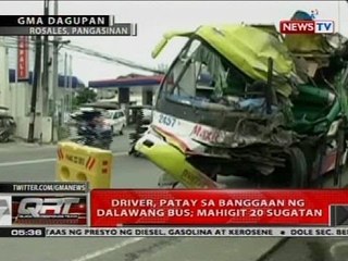 QRT: Driver, patay sa banggaan ng dalawang bus; mahigit 20 sugatan