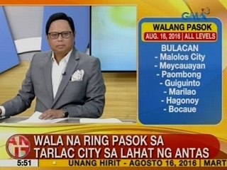 UB: Wala na rin pasok sa Tarlac City sa lahat ng antas ngayong Martes