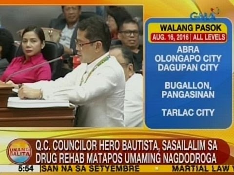 UB: QC Councilor Hero Bautista, sasailalim sa drug rehab matapos umaming nagdodroga