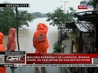 QRT: Walong barangay sa lungsod, binaha dahil sa pag-apaw ng San Mateo River
