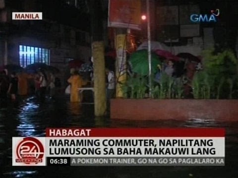 24 Oras: Maraming commuter, napilitang lumusong sa baha makauwi lang