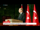 Turkish President Erdogan speaks from Ankara on Syria crisis