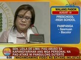 UB: Sen. De Lima: Pag-abuso sa kapangyarihan ang mga personal na pag-atake ni Pres. Duterte