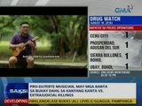 Pro-Duterte musician, may mga banta sa buhay dahil sa kanyang kanta vs. extrajudicial killings