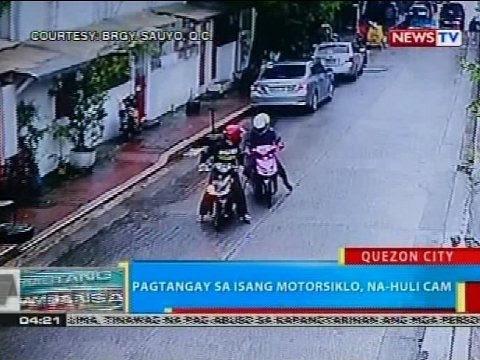 BP: Pagtangay ng isang motorsiklo, na-huli cam