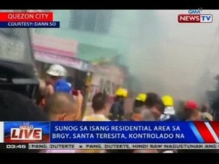 Sunog sa isang residential area sa Brgy. Santa Teresita, kontrolado na