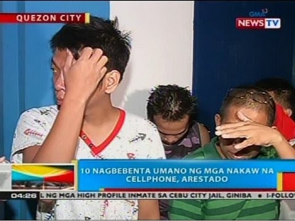BP: 10 nagbebenta umano ng mga nakaw na cellphone, arestado