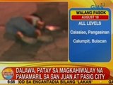 UB: Dalawa, patay sa magkahiwalay na pamamaril sa San Juan at Pasig City