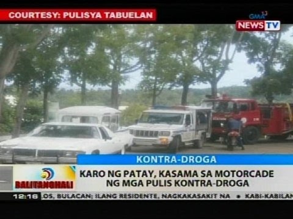 Karo ng patay, kasama sa motorcade ng mga pulis kontra-droga