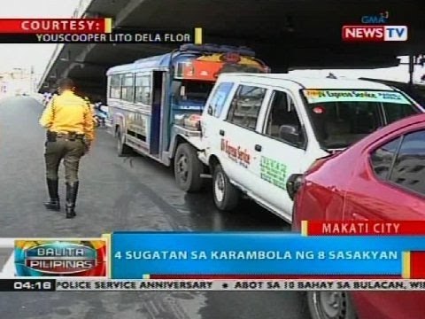BP: 4 sugatan sa karambola ng 8 sasakyan