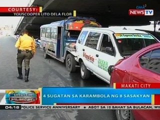 BP: 4 sugatan sa karambola ng 8 sasakyan