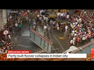 Rescue workers searching for survivors in Indian city after flyover collapse
