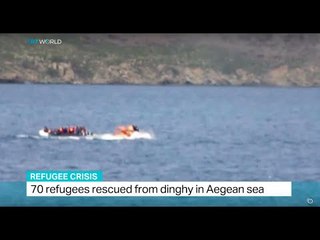 70 refugees rescued by Turkish Coast Guard from dinghy in Aegean sea