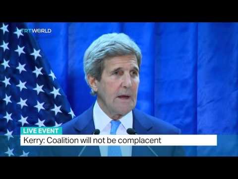 John Kerry talks about war against Daesh on press conference in Baghdad