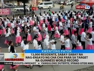 13,000 residente, sabay-sabay na nag-ensayo ng cha cha para sa target na Guinness World Record