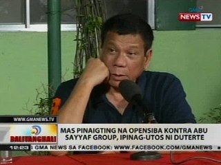 Mas pinaigting na opensiba kontra Abu Sayyaf group, ipinag-utos ni Duterte