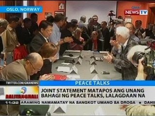Joint statement matapos ang unang bahagi ng peace talks, lalagdaan na