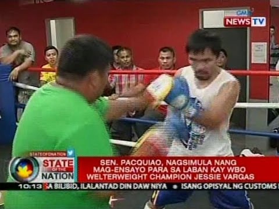 Sen. Pacquiao, nagsimula nang mag-ensayo para sa laban kay WBO Welterweight Champion Jessie Vargas