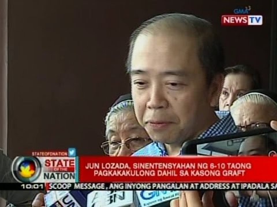 SONA: Jun Lozada, sinentensyahan ng 6-10 taong pagkakakulong dahil sa kasong graft