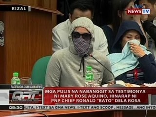 Mga pulisyang nabanggit sa testimonya ni Mary Rose Aquino, hinarap ni PNP Chief Dela Rosa