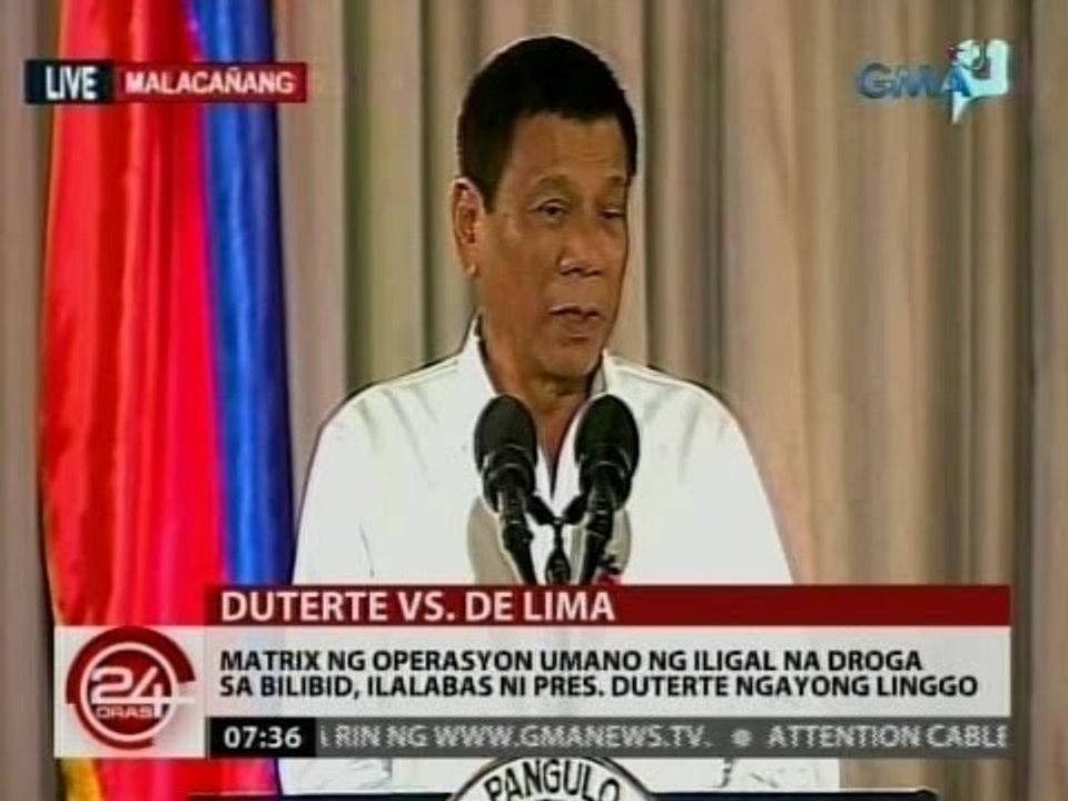Matrix ng operasyon umano ng iligal na droga sa Bilibid,  ilalabas ni Pres. Duterte ngayong linggo