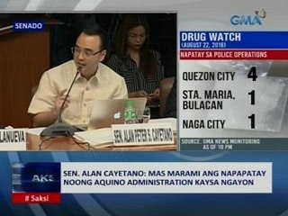 SAKSI: Sen. Cayetano: Mas marami ang napapatay nppng Aquino admin., kaysa ngayon