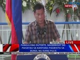 Pangulong DUterte, nagbibigay ng pahayag sa kanyang pagbisita sa burol ng isang pulis