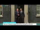 Barack Obama urges the UK to remain in the EU, Simon McGregor-Wood reports