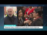 US President speaks to students in London, Simon McGregor-Wood reports