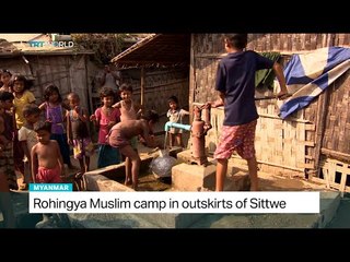 Rohingya Muslim camp in outskirts of Sittwe, Myanmar