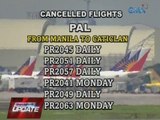 GMA News Update: Ilang domestic flights ng PAL, kanselado ngayong Huwebes