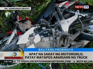 BT: Apat na sakay ng motorsiklo, patay matapos araruhin ng truck