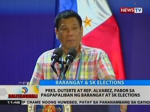 BT: Pres. Duterte at Rep. Alvarez, pabor sa pagpapaliban ng barangay at SK elections
