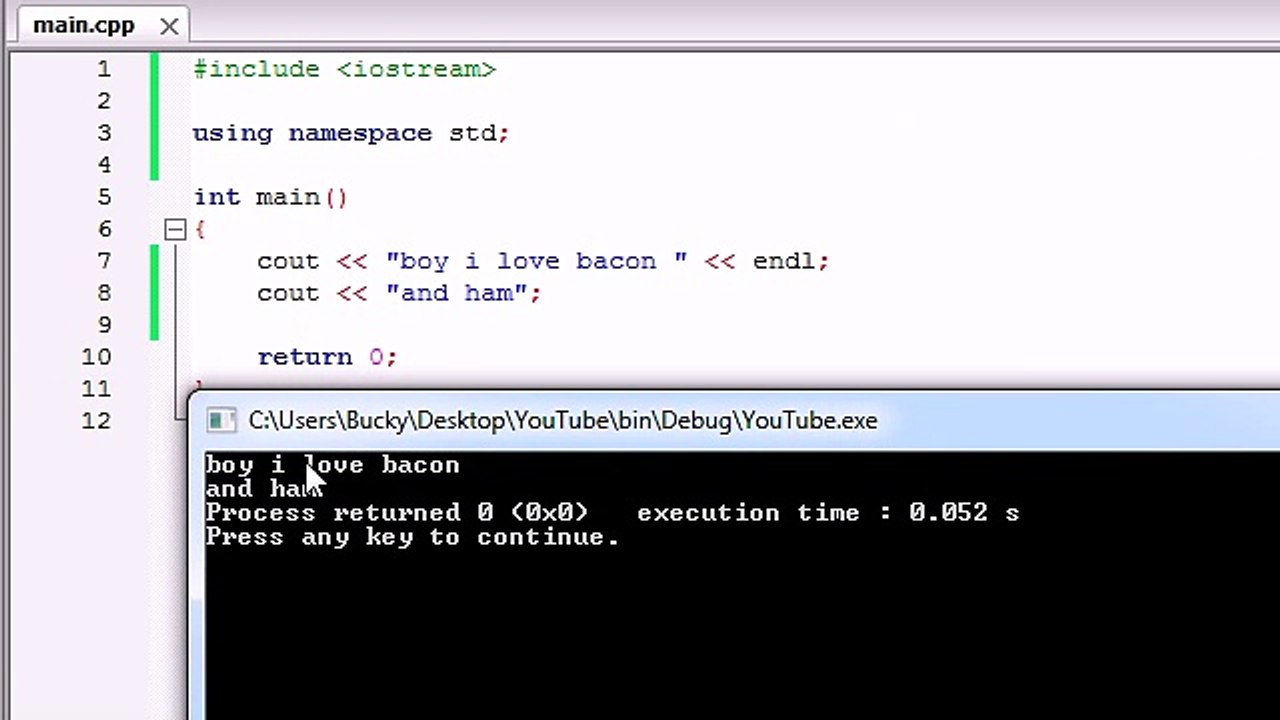 C++ Programming Tutorials - 3 - More on Printing Text