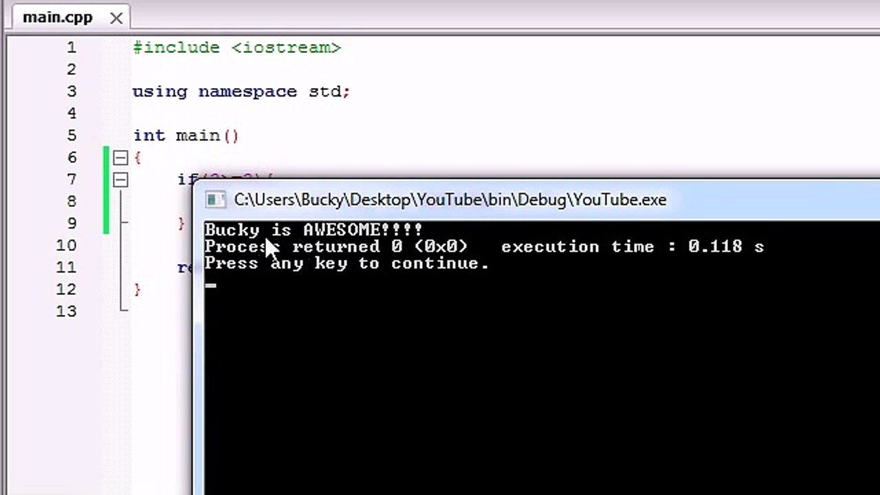 C++ Programming Tutorials - 8 - if Statement