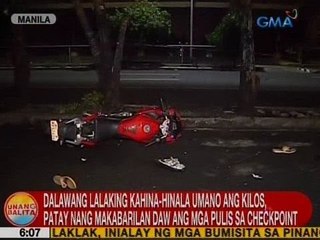 UB: 2 lalaking kahina-hinala umano ang kilos, patay nang makabarilan daw ang mga pulis sa checkpoint