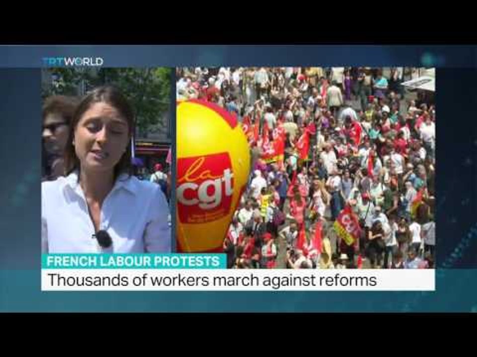 Thousands of workers march against reforms in Paris, Anelise Borges reports