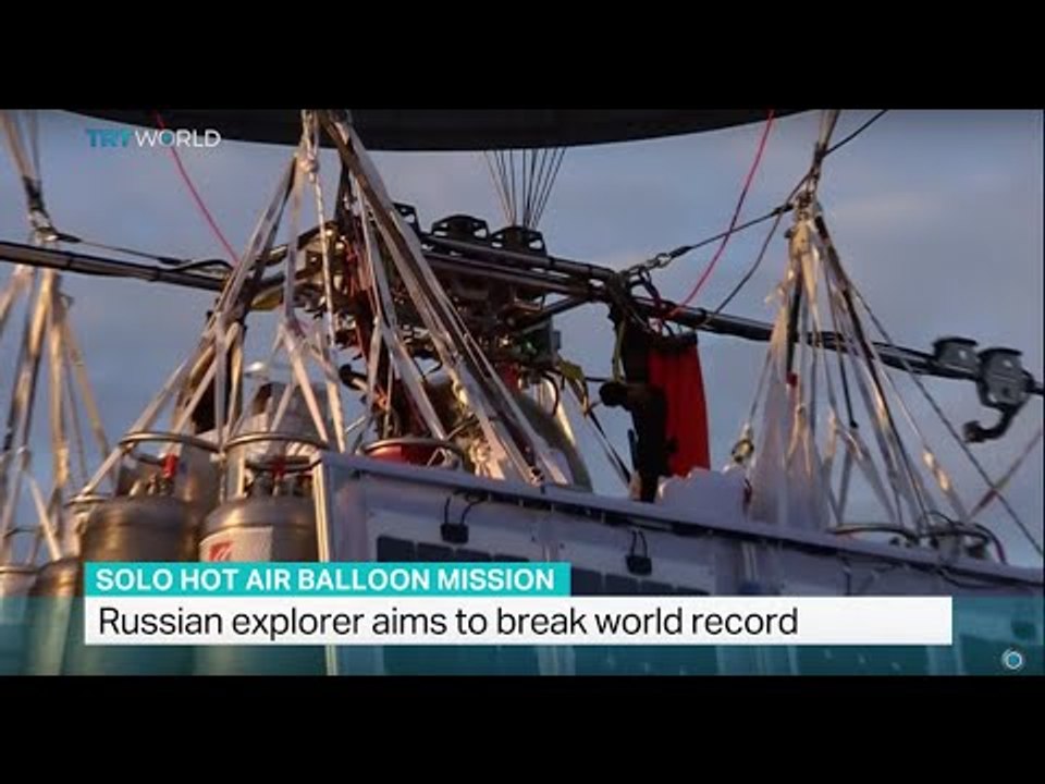 Russian explorer aims to break world record in his solo hot air balloon mission