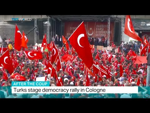 After The Coup: Turks stage democracy rally in Cologne, Sarah Morice reports