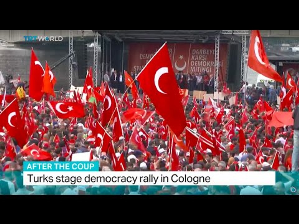 After The Coup: Turks stage democracy rally in Cologne, Sarah Morice reports