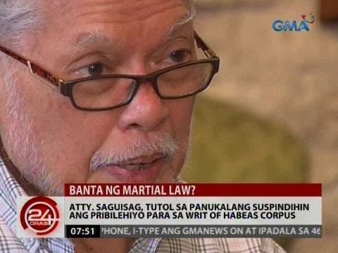 Atty. Saguisag, tutol sa panukalang suspindihin ang pribilehiyo para sa Writ of Habeas Corpus