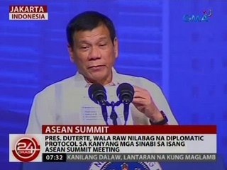 Pres. Duterte, wala raw nilabag na diplomatic protocol sa kanyang mga sinabi sa ASEAN summit meeting