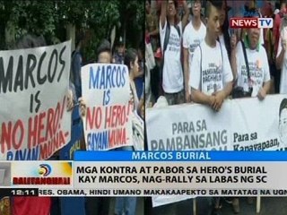 Download Video: Mga kontra at pabor sa hero's burial kay Marcos, nag-rally sa labas ng SC