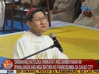 UB: Simbahang Katolika, hinikayat ang sambayanan na ipanalangin ang mga biktima ng sa Davao blast